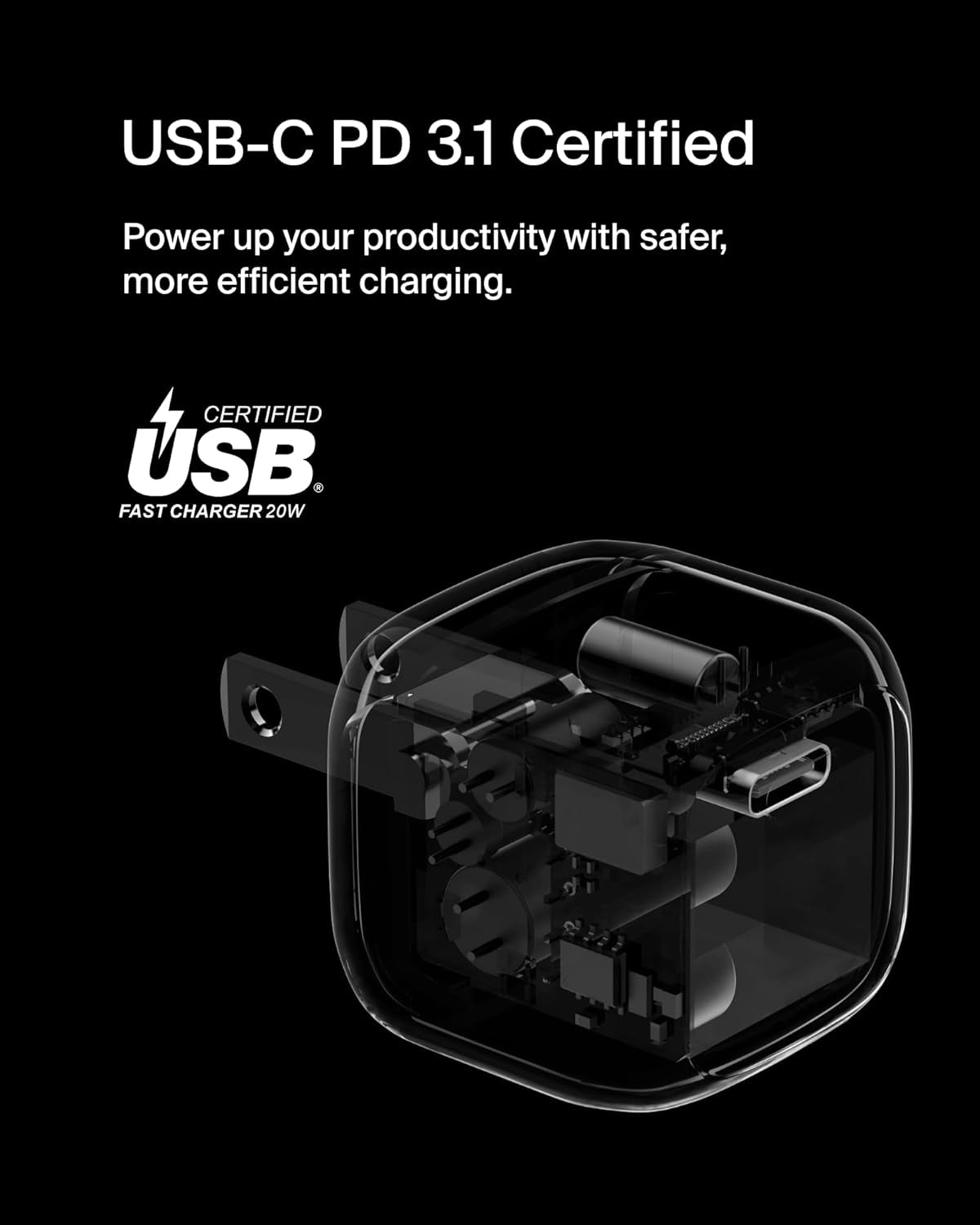 USB C Charger Block 20W, Fast Charging Block, Type C Wall Charger, Compatible W/Apple Iphone 17, Air, Pro, Airpods, Apple Watch, Samsung Galaxy S26, Google Pixel 10, Ipad,Etc - White