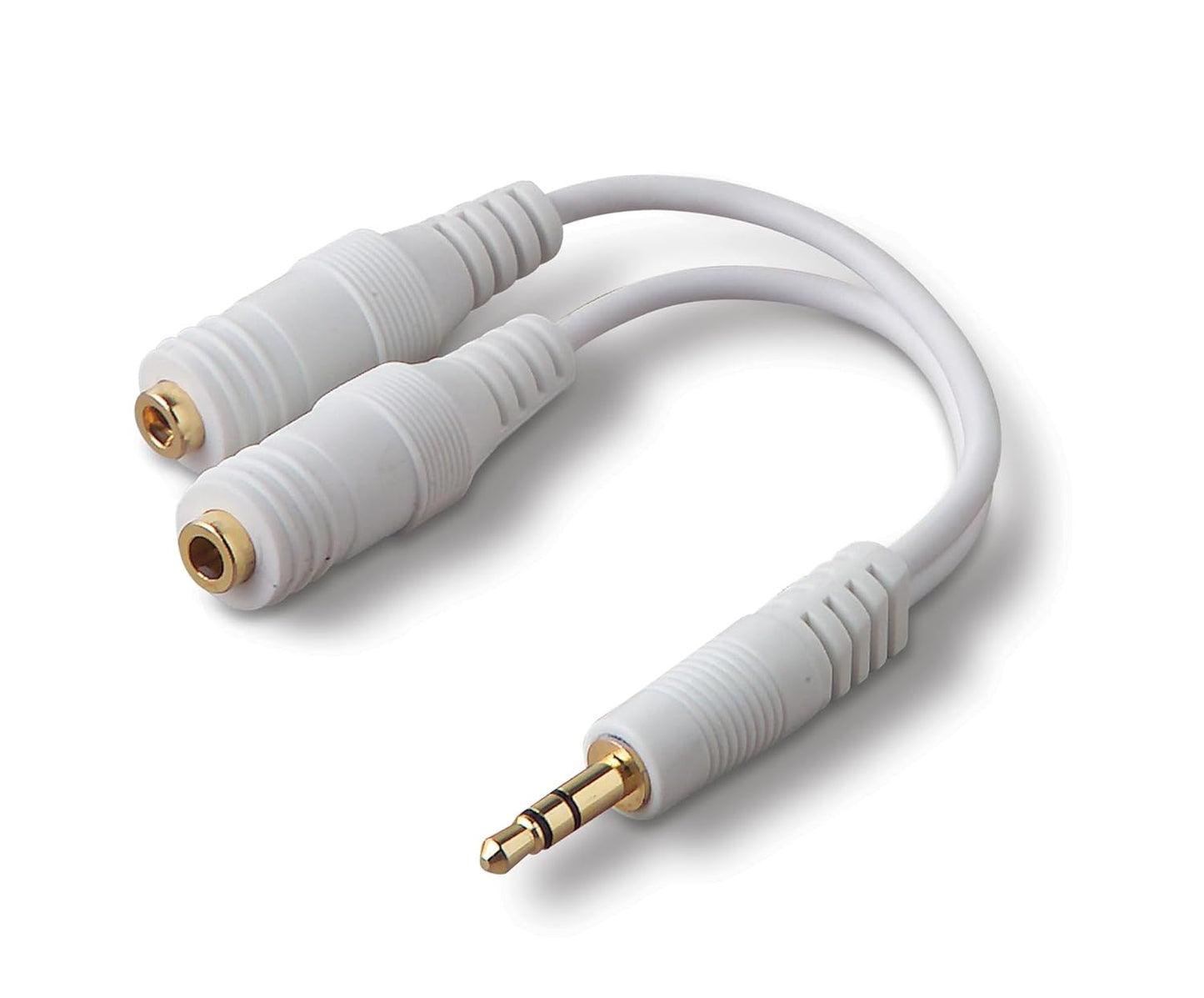 3.5Mm Audio Splitter – Dual Headphone and Speaker Jack Adapter for Sharing Music or Videos – Compatible with Iphone, Ipad, Laptops, Tablets, and Other Devices with AUX Port – White