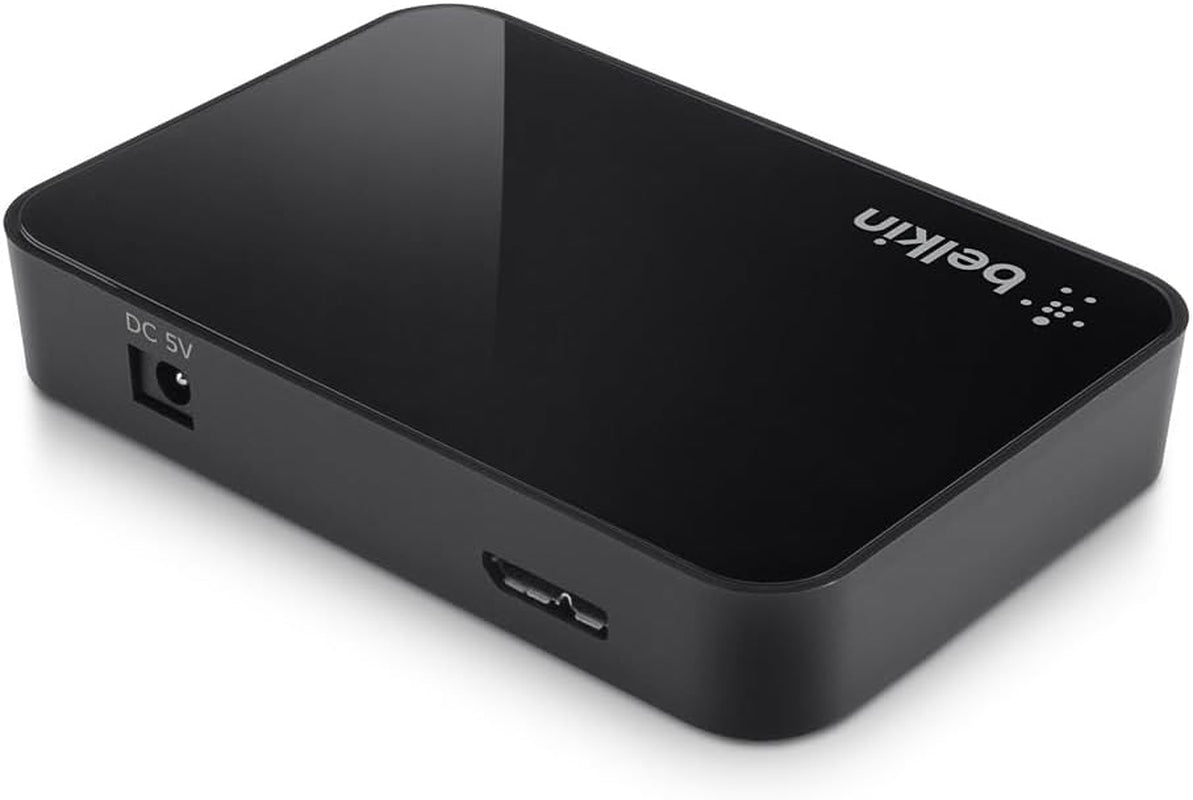 4-Port USB 3.0 Hub – Superspeed Powered Station with 5 Gbps Data & Charging, Compact Desktop Adapter for Laptops, Iphone Chargers, Printers, Storage Devices – Black
