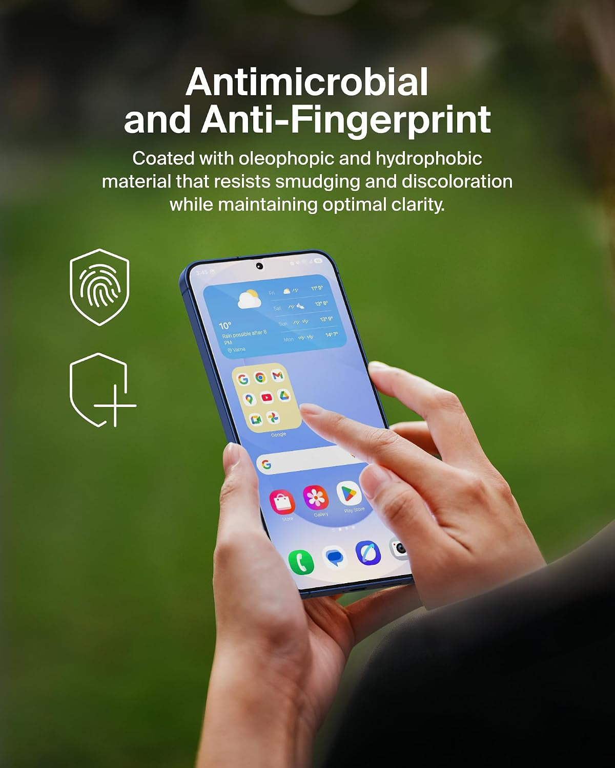 Screenforce Invisiglass Treated Screen Protector for Samsung Galaxy S25+, 9H Hardness, Scratch-Resistant Impact Protection W/Align Tray for Easy Application - Made with Recycled Glass