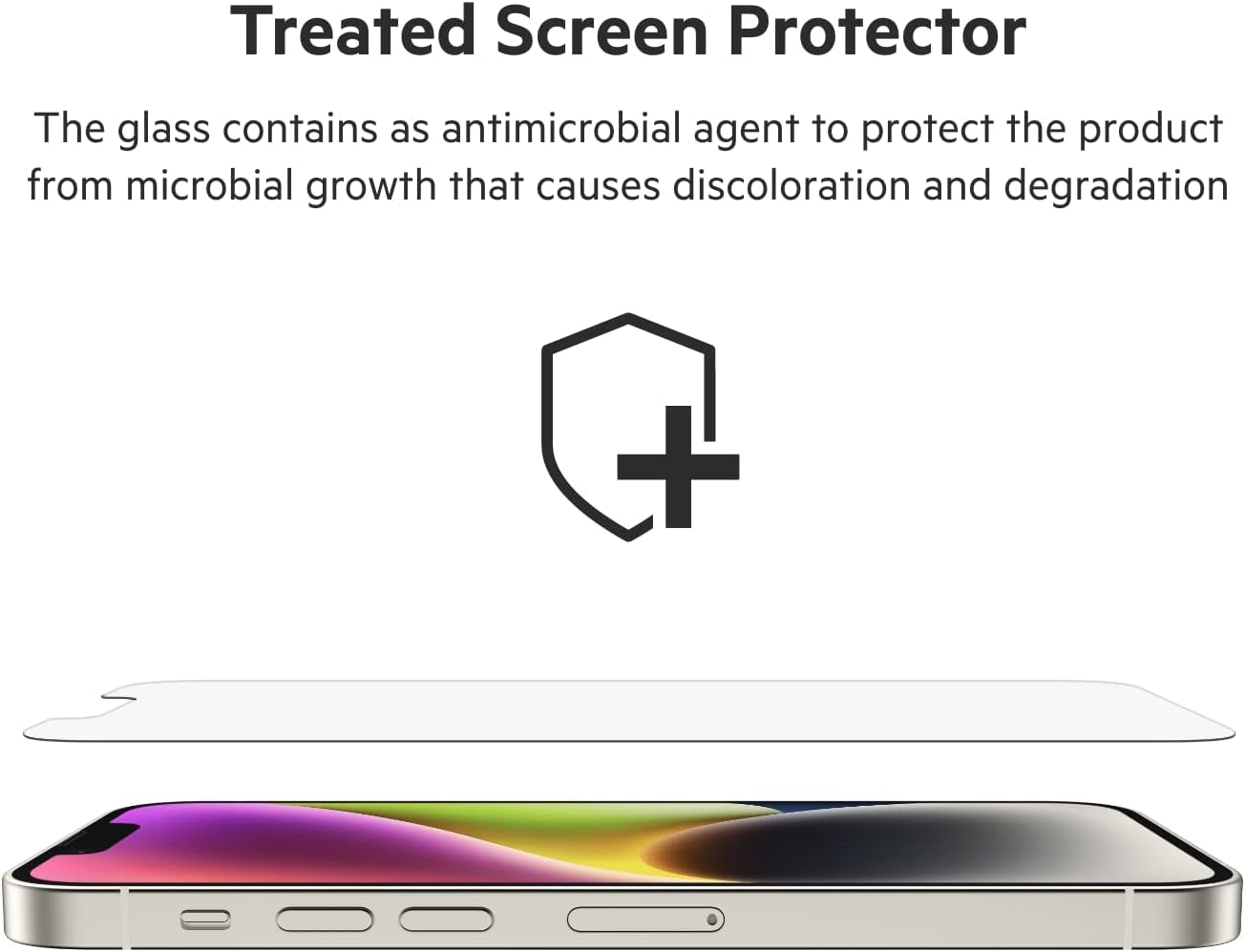 Ultraglass Iphone 14, Iphone 13 Pro Screen Protector - Easy Application with Installation Guide Tray - Crystal Clear Tempered Glass Screen Protector with Antimicrobial-Treated Display
