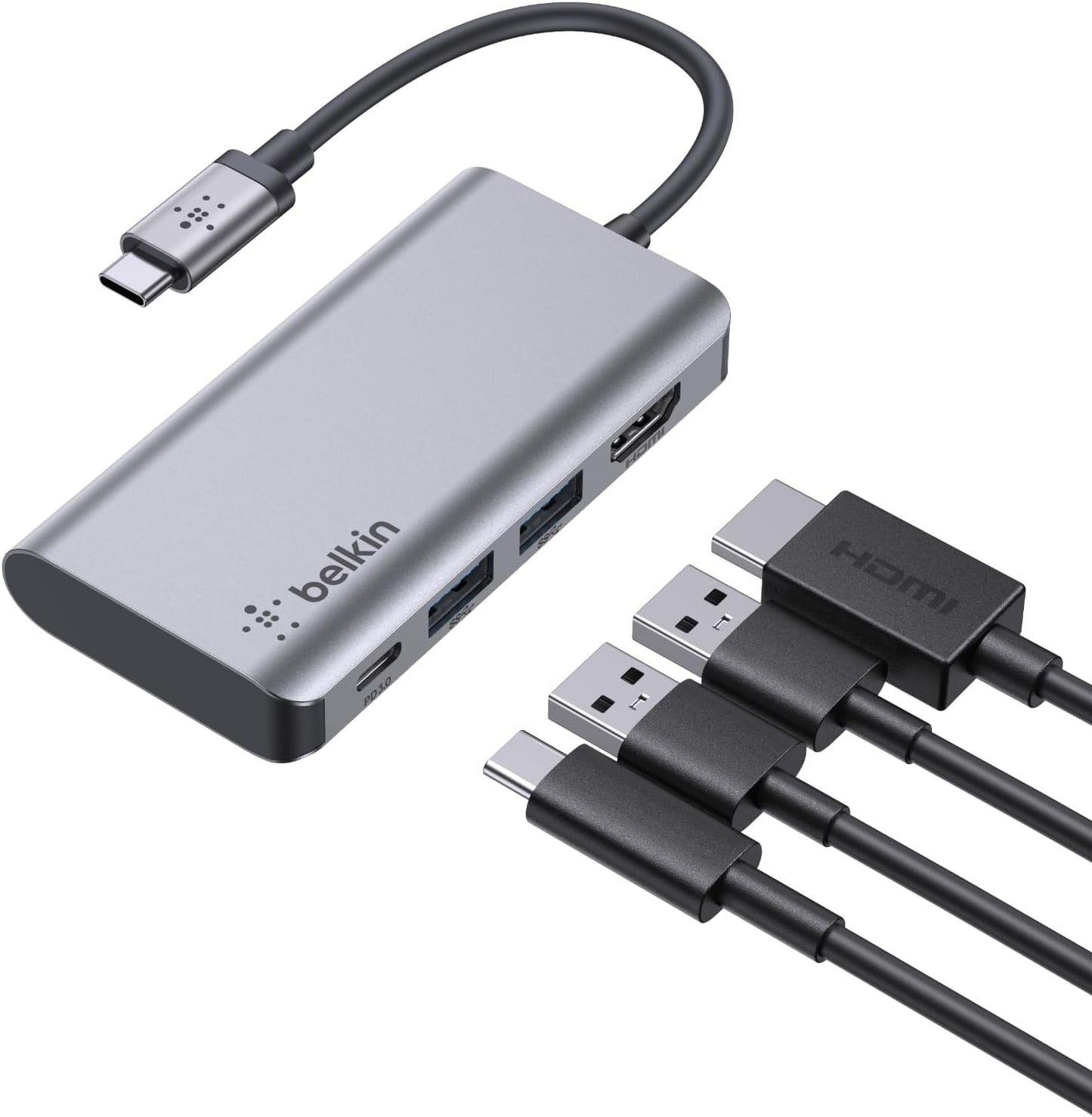 USB C Hub, 4-In-1 Multi-Port Laptop Dock with 4K HDMI, USB C Docking Station with 100 Watt Pass-Through Power Delivery, 2 X USB a Ports for Macbook Pro, Air, Ipad Pro, Chromebook and More