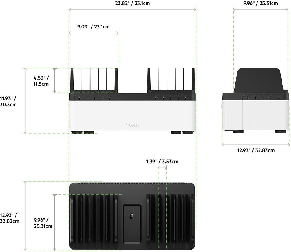Belkin Store and Charge W/ Fixed Dividers - AC Classroom Charging Station for Laptops & Tablets Organization Ipad up to 10 Devices Including Ipads, More