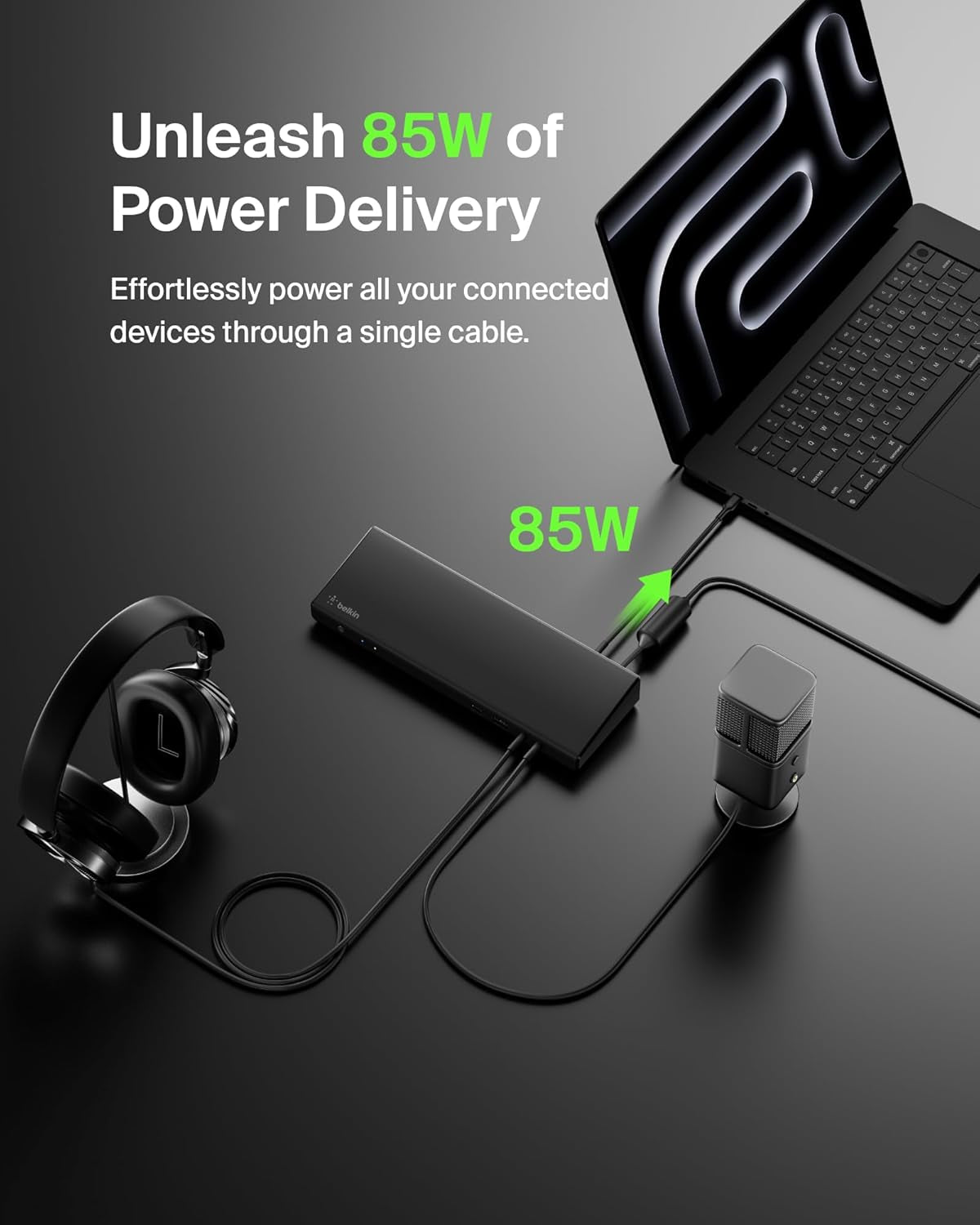15-In-1 Universal Triple Display Displaylink Docking Station Hub W/ 3 HDMI Ports, 2 Displayports for Triple 4K Display W/ 85W PD, 3.5Mm Mic/Speaker, 1 USB-C, & 5 USB-A Ports, Black