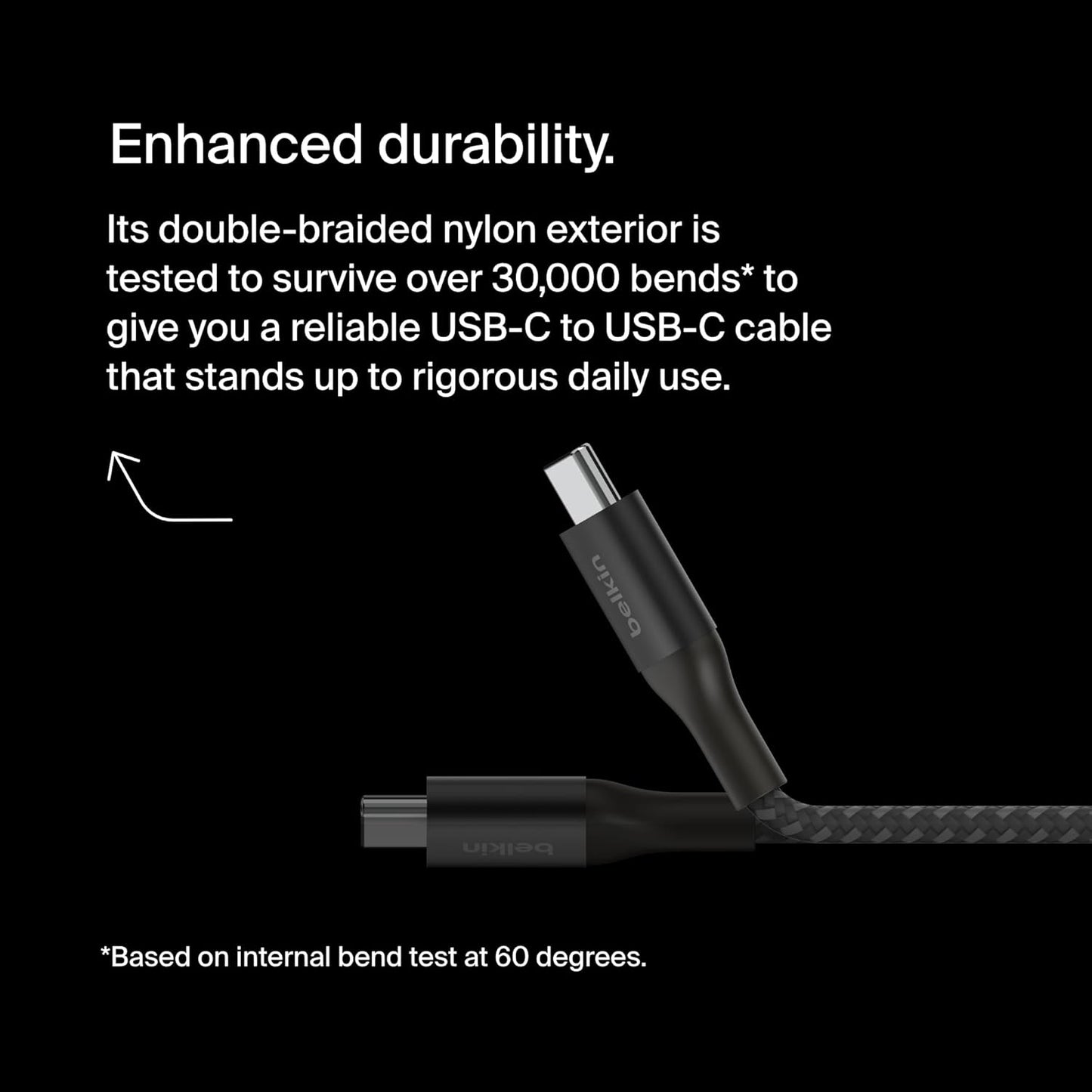 Boostcharge USB C to USB C Cable - Fast-Charging Power Cable with Braided Nylon Cord, Anodized Aluminum Head - 240W Power Delivery - Universal Compatibility - 3.3 or 6.6Ft Length