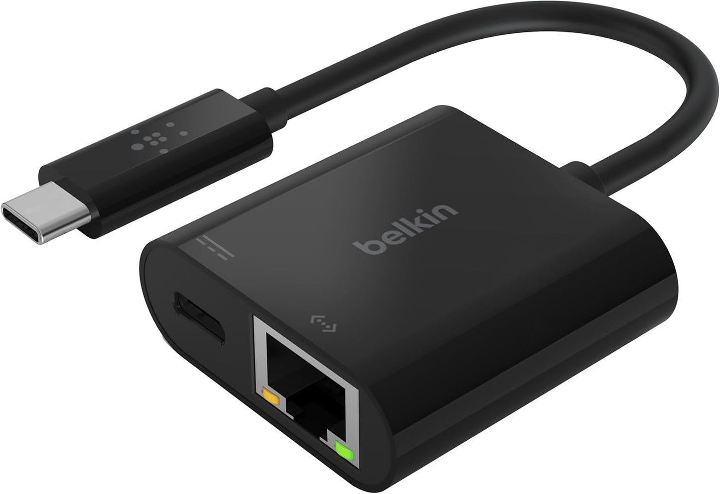 60W USB-C to Ethernet + Charge Adapter Cable W/ Gigabit Ethernet Port for High-Speed Network Access - Compatible with USB-C Devices Including Macbook Air, Macbook Pro, & Windows Laptops - Black