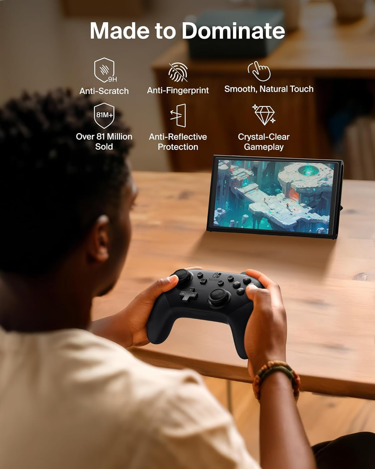 Temperedglass Anti-Reflective Screen Protector for Nintendo Switch 2-9H Hardness, Slim, Scratch-Resistant - Includes Easy Align Frame for Bubble Free Application - Gaming Essentials