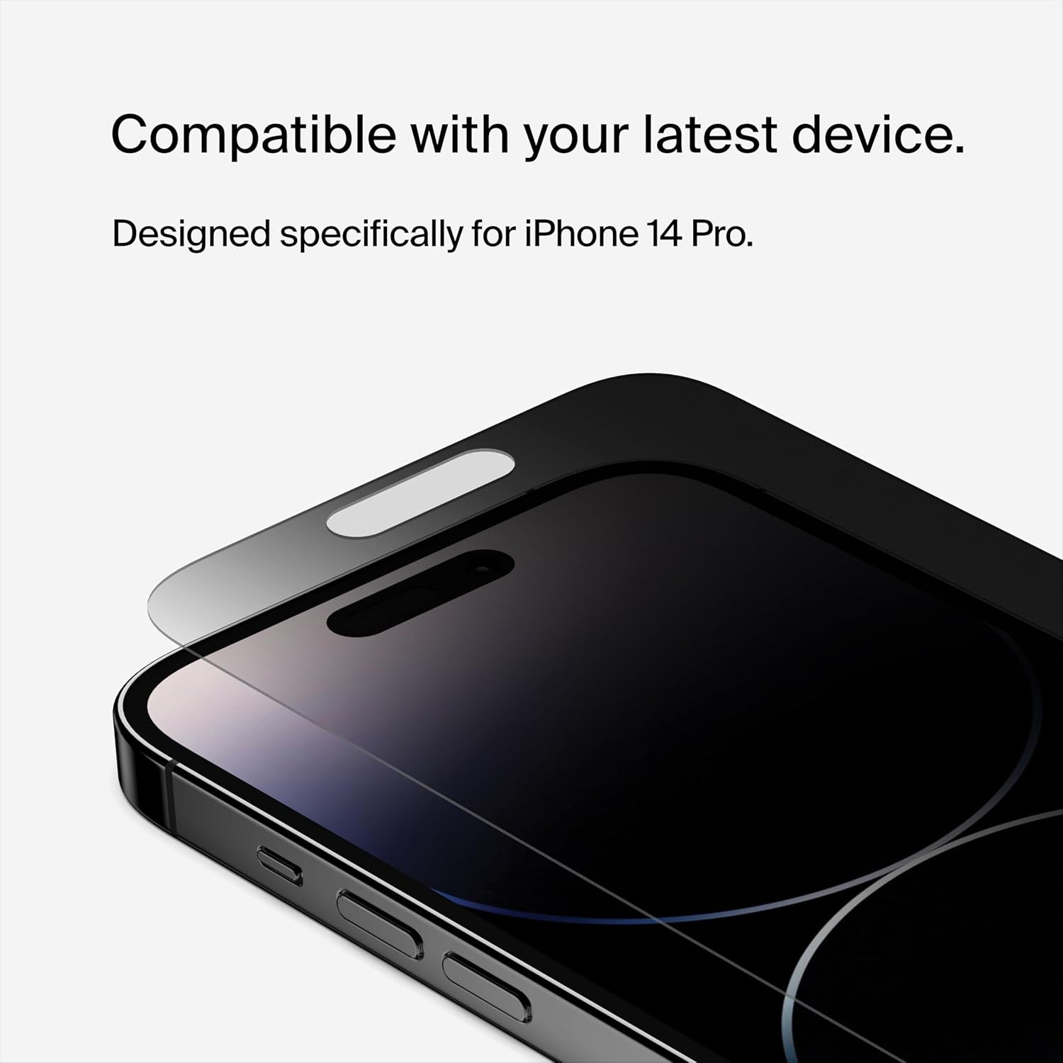 Screenforce Temperedglass Privacy Screen Protector for Iphone 14 Pro - Treated Surface with Anti-Fingerprint Coating and Included Easy Align Tray for Bubble Free Application