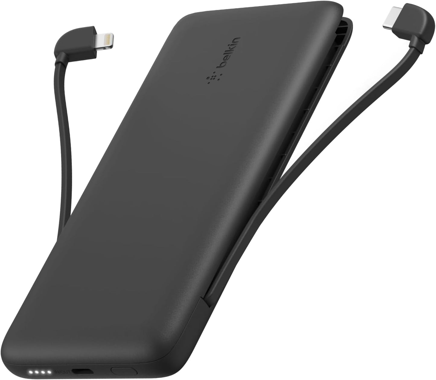 Portable Charger Power Bank for Iphone/Android (10,000Mah), 23W Battery Pack with Integrated USB-C, Lightning Cables, Pass-Through Capability, Charge 2 Devices at Once, Phone Charger Power Bank