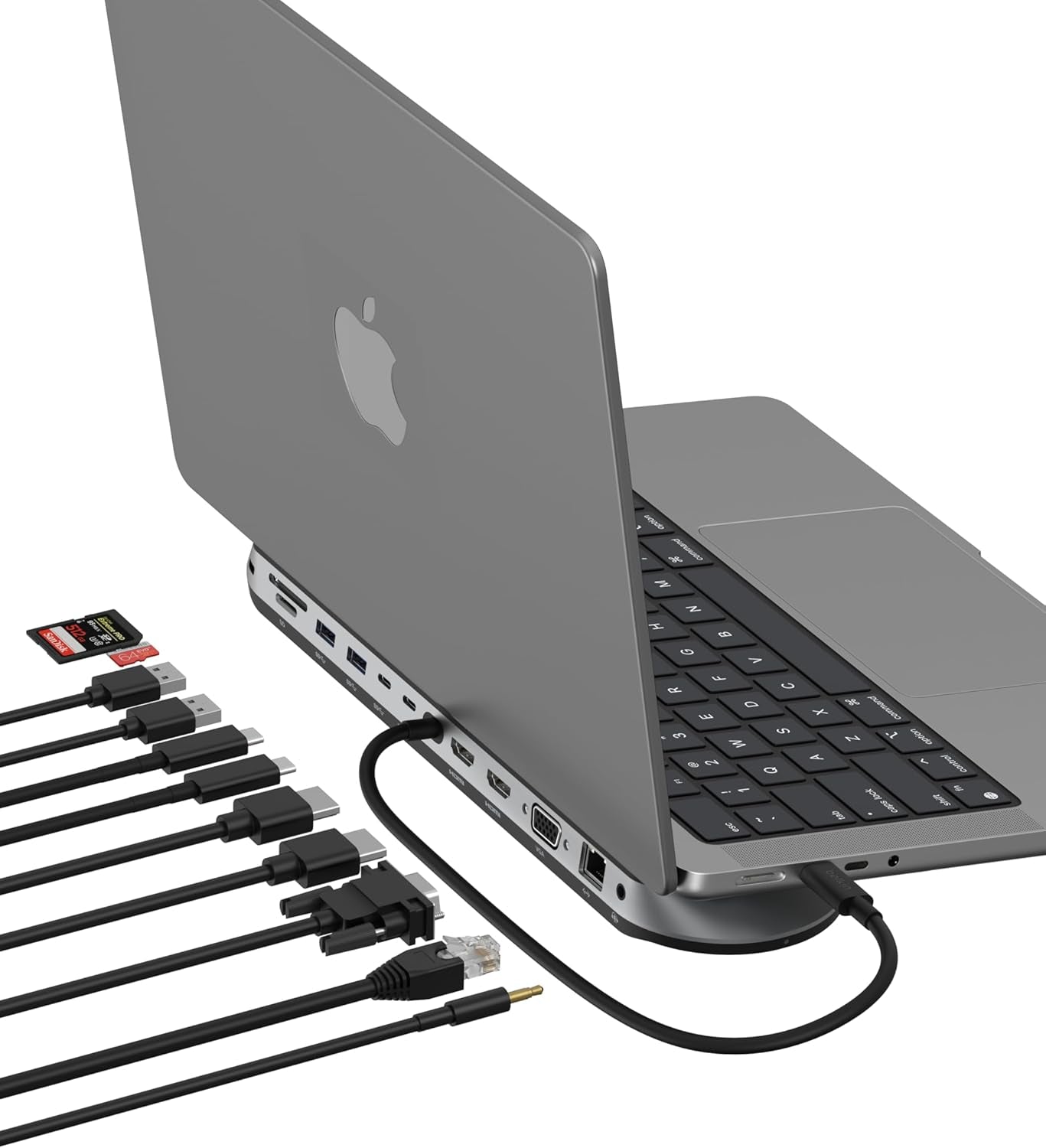 Connect 11-In-1 Universal USB-C Pro Dock W/ 3-Monitor Support, Silicon Motion Technology - Works with Mac, Windows, and Chromebook - 100W PD W/ 10Gbps Transfer Speeds & 2.5Gbps Ethernet - Grey