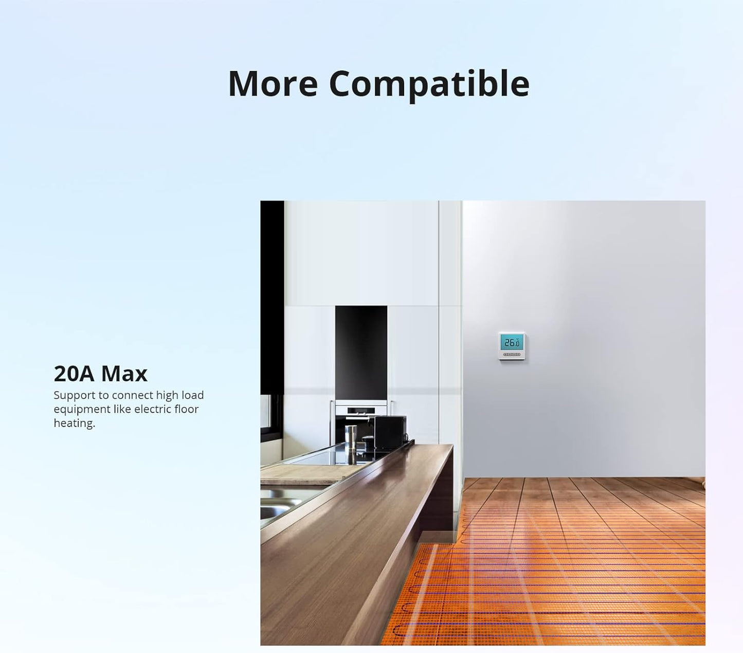 THR316 Origin Smart Temperature and Humidity Monitoring Switch with Alexa and Google Home Compatibility, RJ9 4P4C Interface