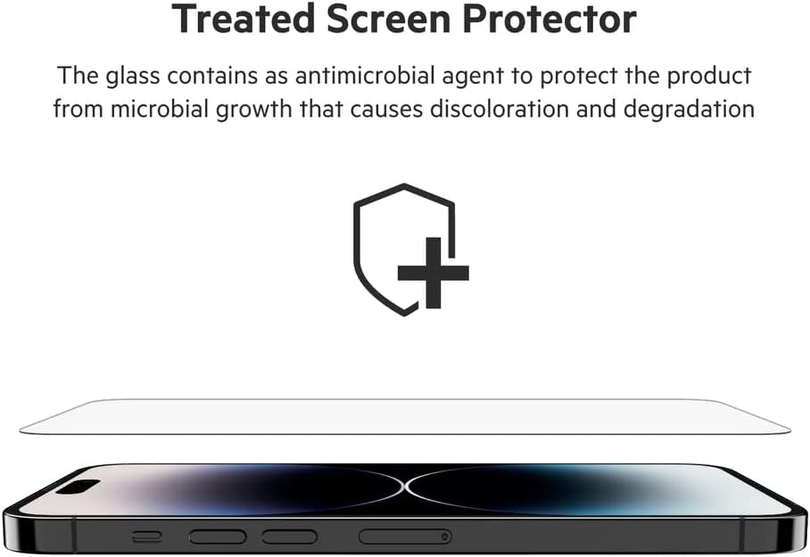 Temperedglass Iphone 14 Pro Max Screen Protector - Iphone 14 Pro Accessories - Easy Application with Installation Guide Tray - Tempered Glass Antimicrobial Screen Protector - 9H Hardness Tested