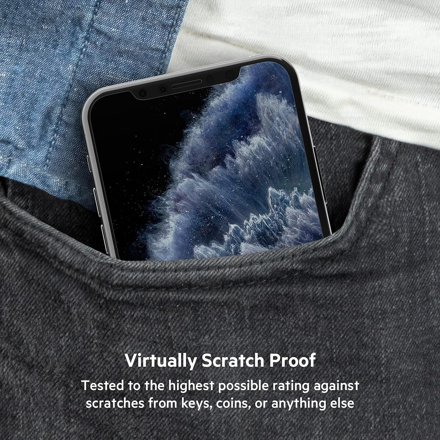 Screen Protector for Apple Iphone 11 Pro Max or Iphone XS Max with Antimicrobial-Treated and Included Easy Align Tray for Simple, Bubble Free Installation, Screenforce Temperedglass