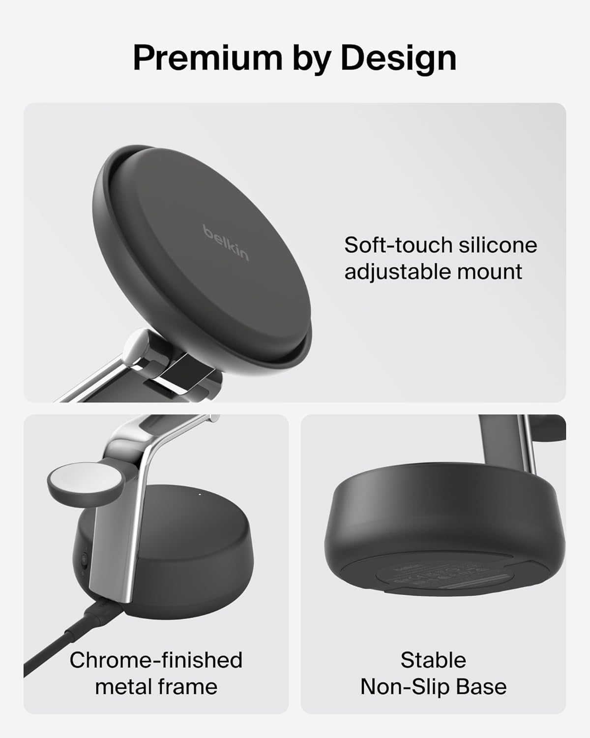 Magsafe Charger Compatible, 3-In-1 Charging Station, Qi2.2 25W W/Cooling Fan (On/Off Control) Magnetic Wireless Charger for Iphone 17, Apple Watch, Airpods, Pixel 10 (45W Adapter Included)