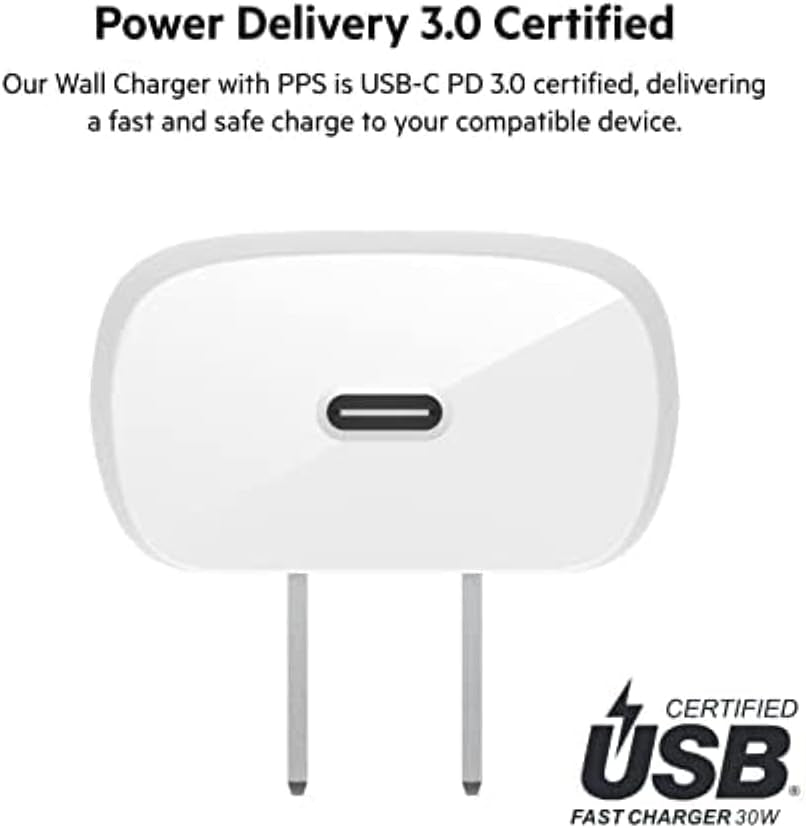 USB C Charger Block 30W (2 Pack) - Fast Charging - Apple Iphone 17, Air, Pro, Pro Max, Samsung Galaxy S25, Ipad, Airpods, Apple Watch, Nintendo Switch 2 & More - White
