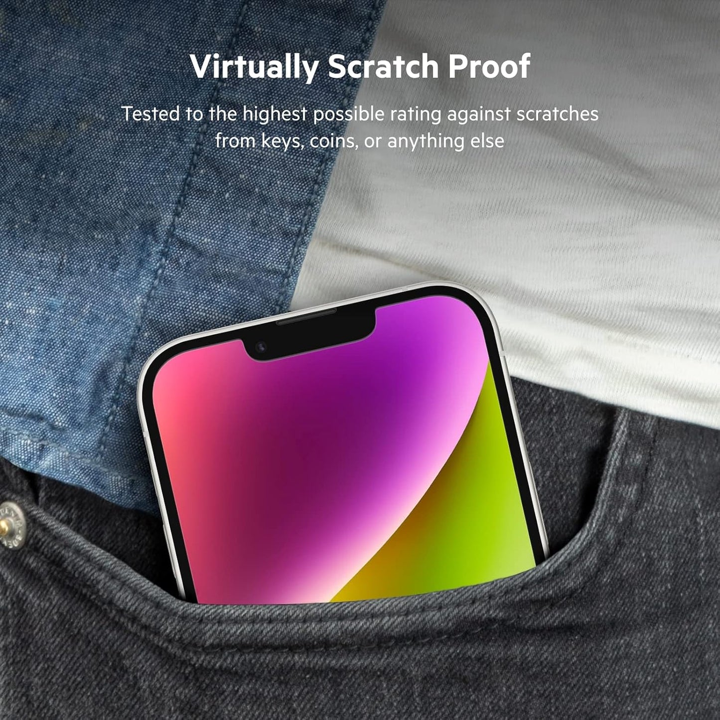 Ultraglass Iphone 14, Iphone 13 Pro Screen Protector - Easy Application with Installation Guide Tray - Crystal Clear Tempered Glass Screen Protector with Antimicrobial-Treated Display