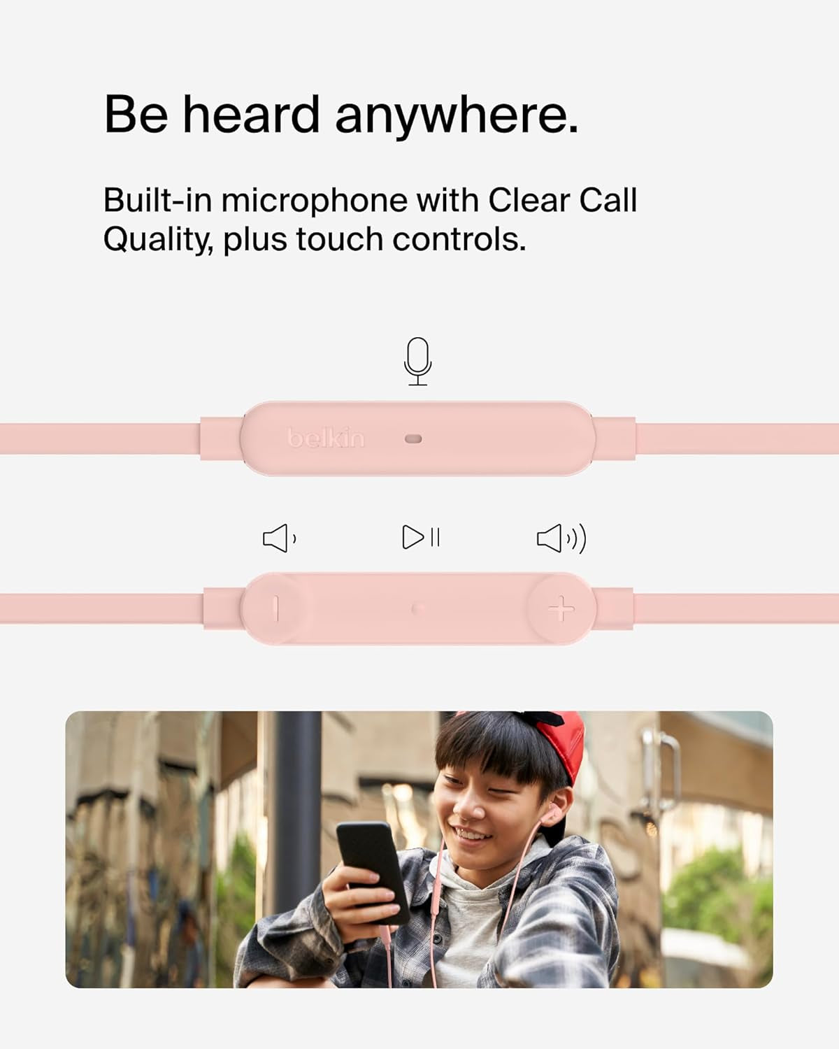 Soundform Wired Earbuds with USB-C Connector, In-Ear Earphones W/Microphone - USB-C Headphones for Iphone 17, Iphone 16, Ipad Mini, Galaxy S26, Google Pixel 10, Android, & More - Pink