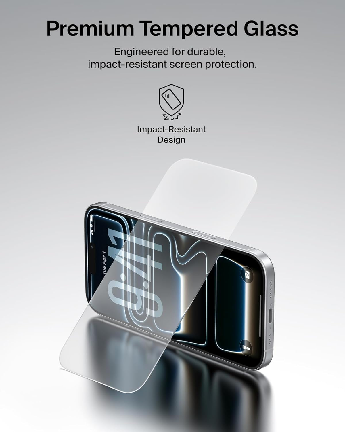 Screenforce Temperedglass Screen Protector for Iphone 17 Pro, Scratch-Resistant Impact Protection W/Included Easy Align Tray for Bubble Free Application, Recycled Glass - 2 Pack