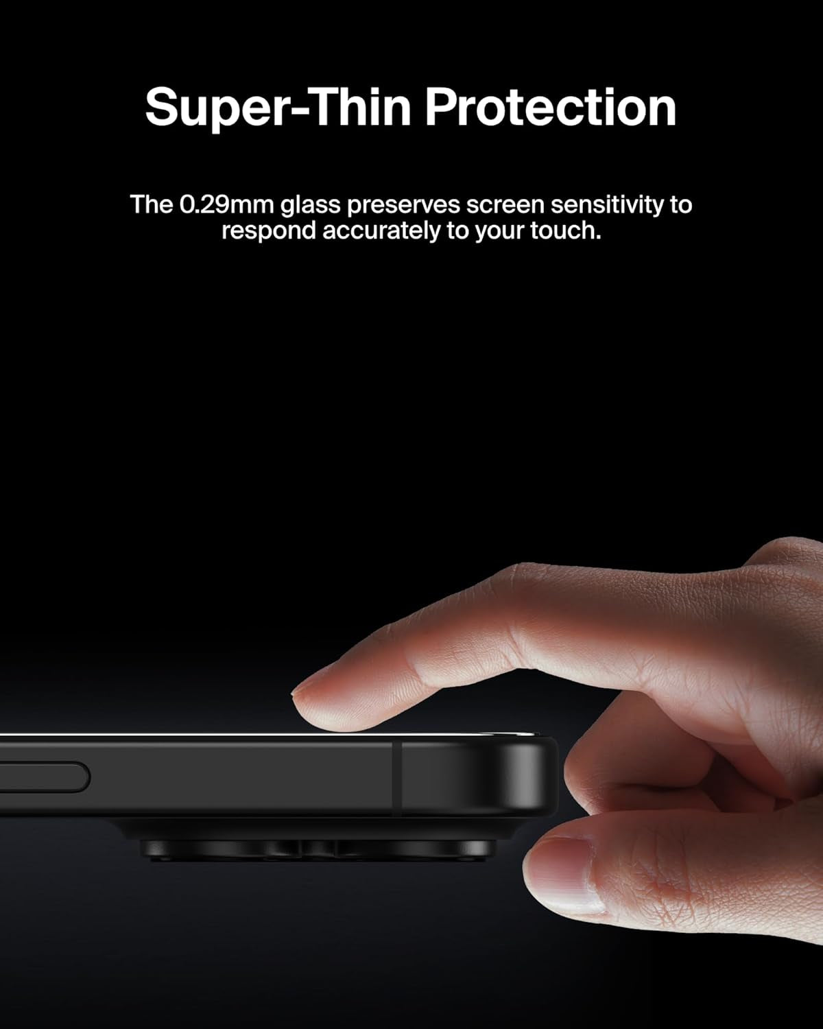 Screenforce Invisiglass Privacy Screen Protector for Iphone 16 Pro Max, Scratch-Resistant Impact Protection W/Included Easy Align Tray for Bubble Free Application - Made with Recycled Glass