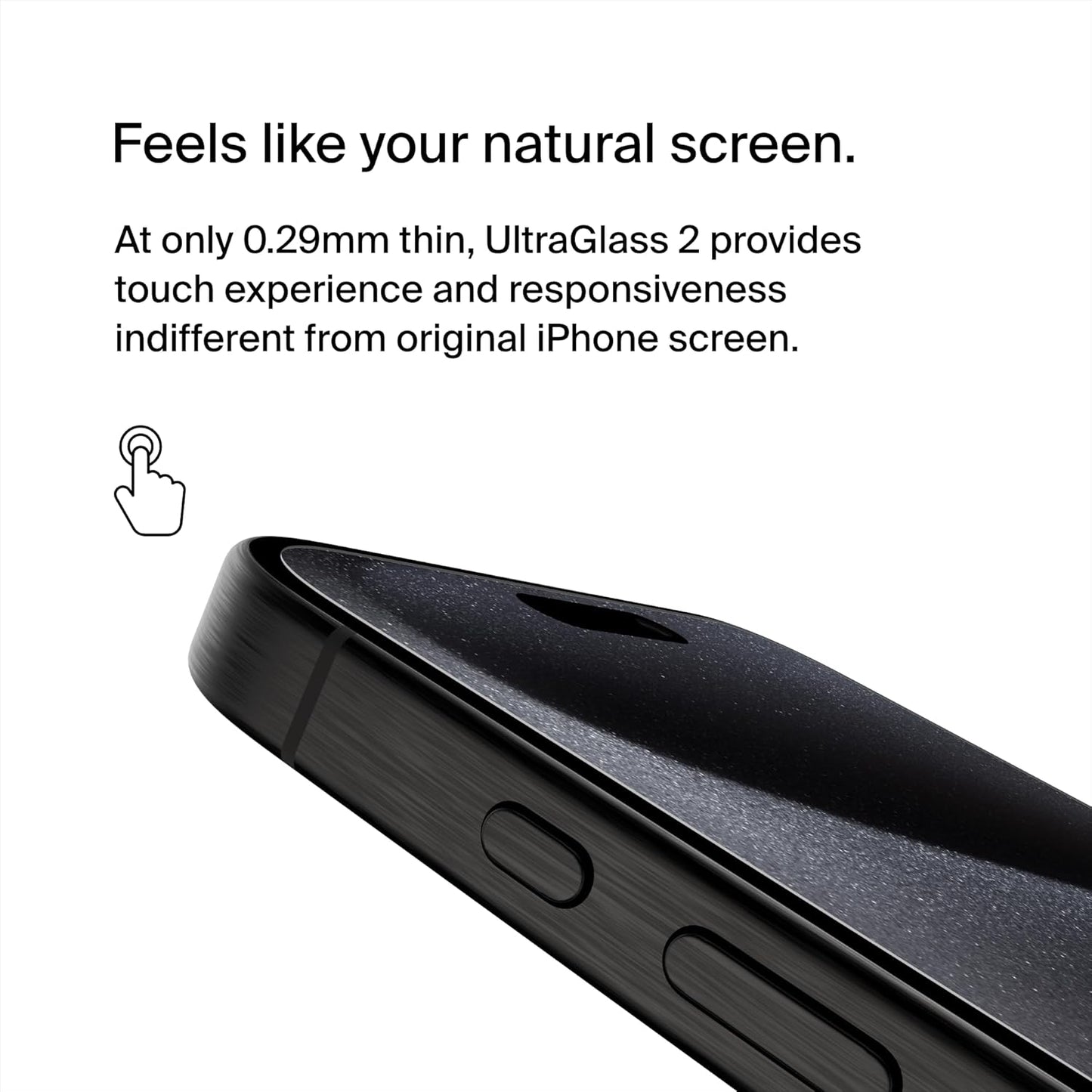 Screenforce Ultraglass 2 Treated Iphone 15 Pro Max Screen Protector - Scratch-Resistant, 9H Hardness Tested Glass W/Slim Design - Includes Easy Align Tray for Bubble-Free Application