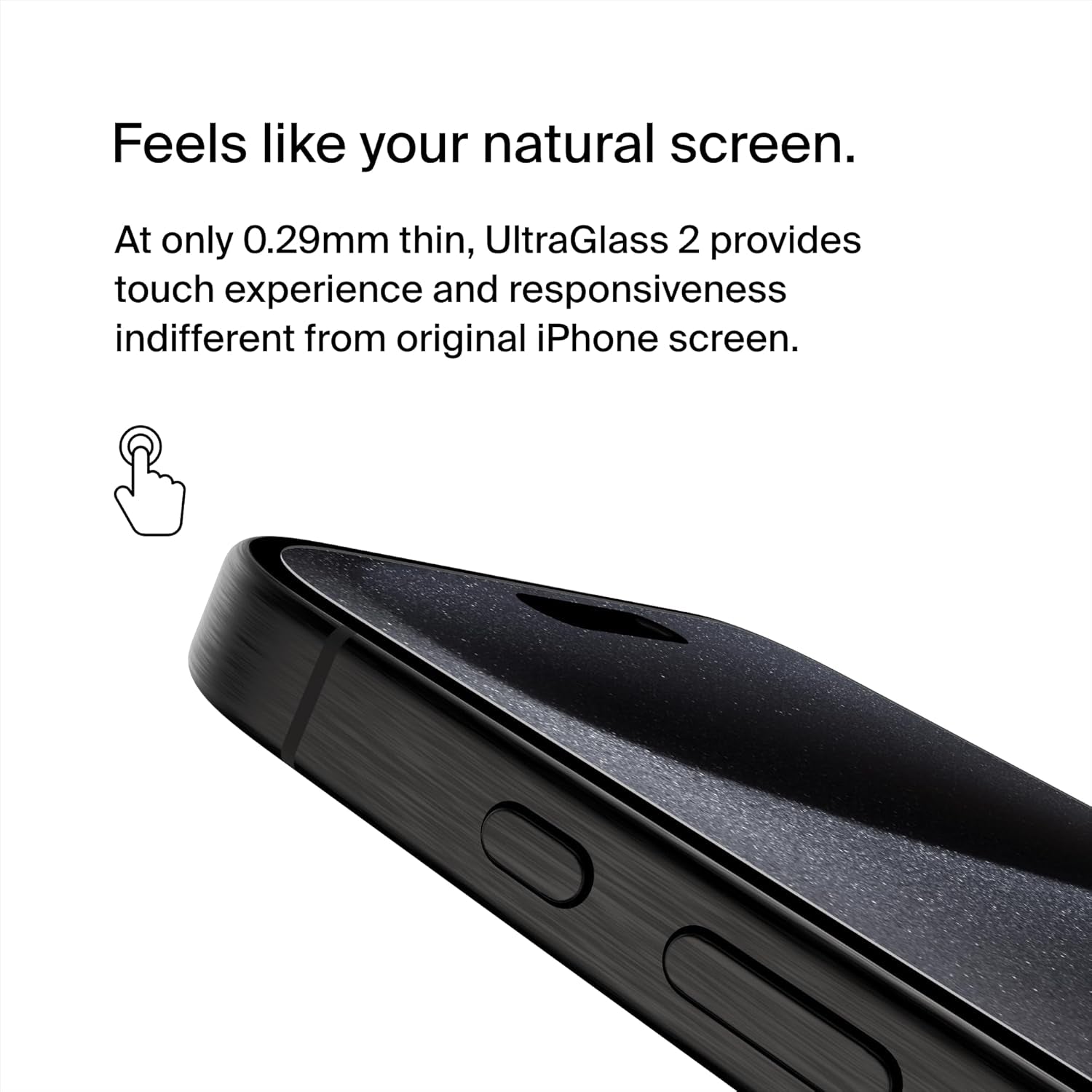 Screenforce Ultraglass 2 Treated Iphone 15 Pro Max Screen Protector - Scratch-Resistant, 9H Hardness Tested Glass W/Slim Design - Includes Easy Align Tray for Bubble-Free Application