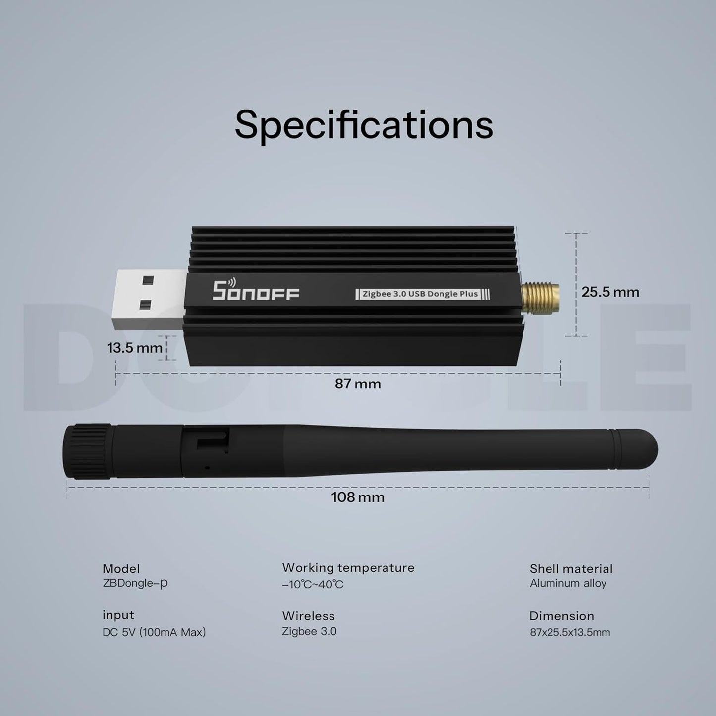 Zigbee 3.0 USB Dongle and Gateway - Universal Wireless Adapter with Antenna for Home Assistant and Iobroker (1 Pack)