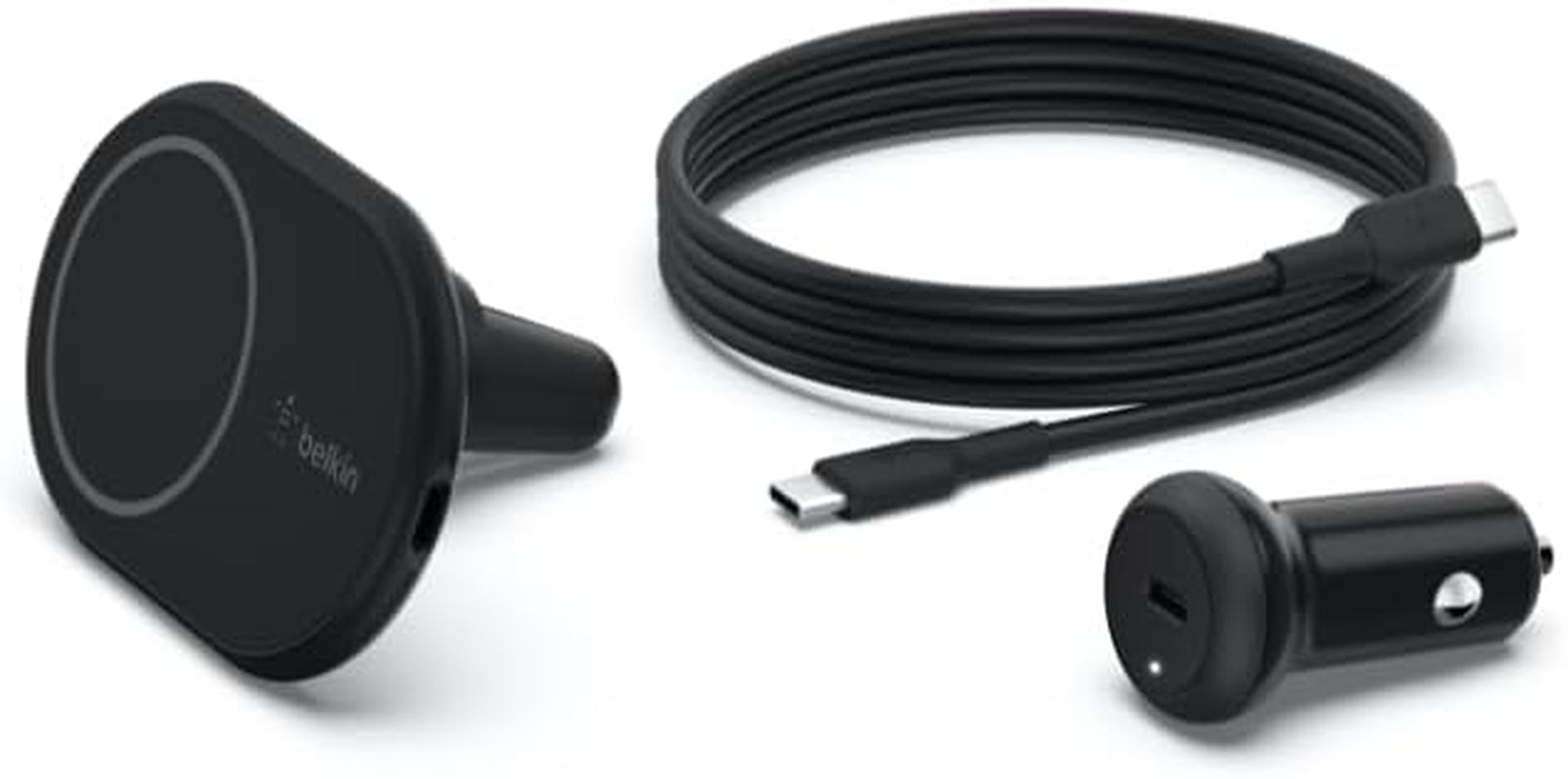 Magsafe-Compatible Magnetic Wireless Car Charger 10W - Wireless Charger, Magnetic Car Vent Phone Mount for Iphone 17, Iphone 16, 15, & 14 Series, Pixel 10 (Power Supply Included) - Black