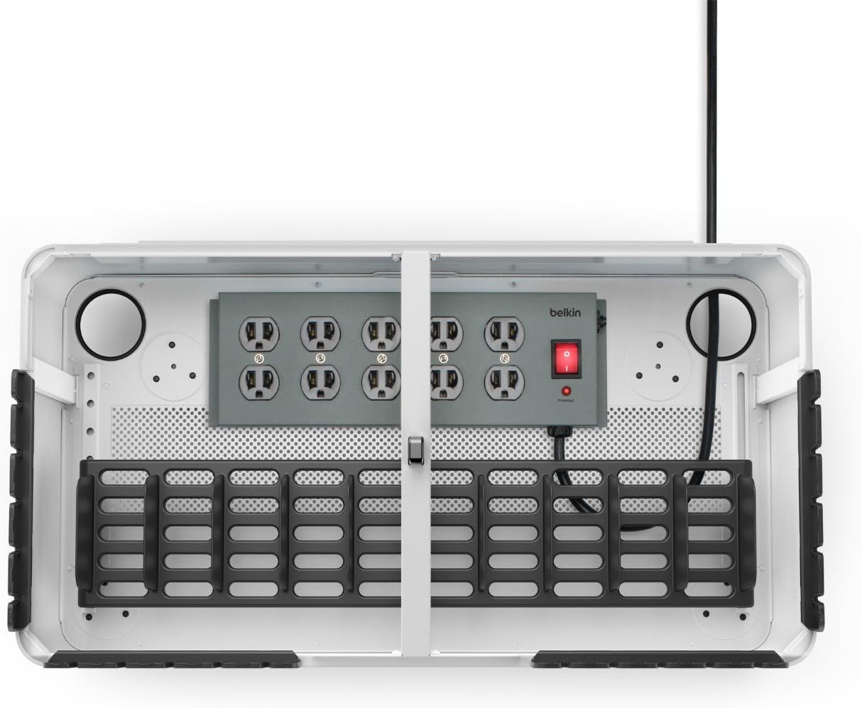 Belkin Store and Charge W/ Fixed Dividers - AC Classroom Charging Station for Laptops & Tablets Organization Ipad up to 10 Devices Including Ipads, More