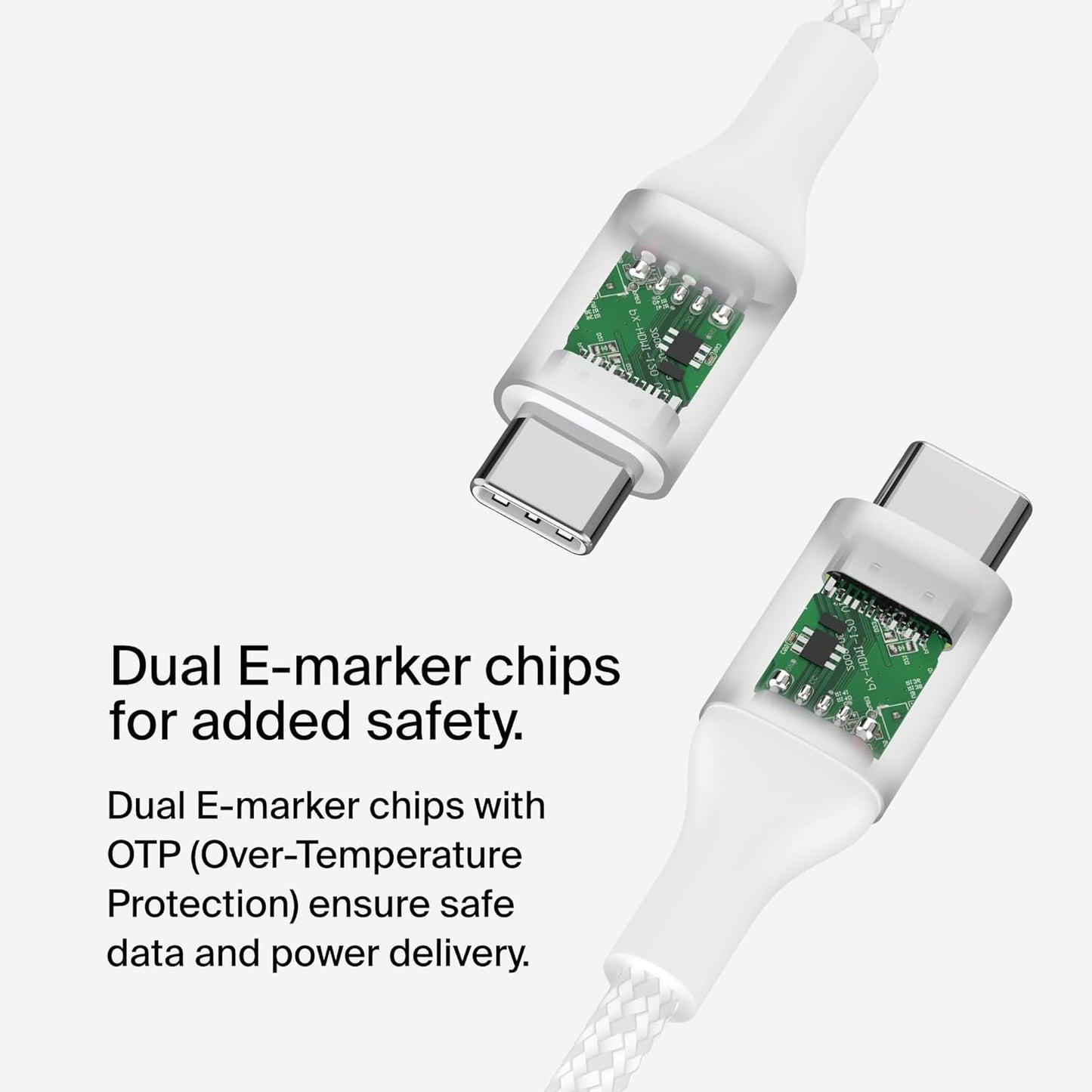 Boostcharge USB-C to USB-C Power Cable (2M/6.6Ft) Fast Charging Cable 240W Power Delivery USB-IF for Macbook Pro, Ipad, Iphone 16 Series, Galaxy S25 Series, Nintendo Switch 2 & More - White