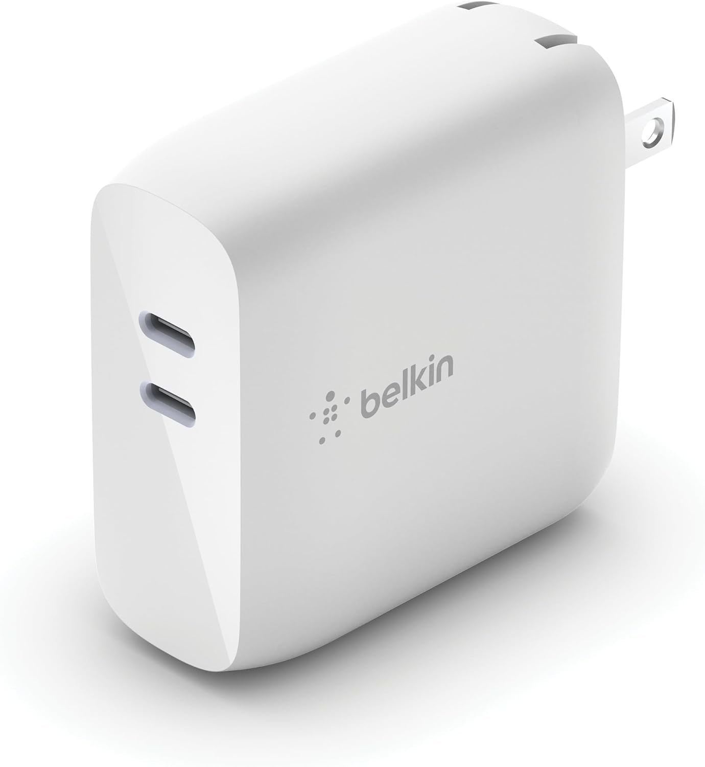 Dual Port USB C Charger Block 68W - USB C Cable Included (2M) - Gan W/ PD Iphone Fast Charging - Samsung Galaxy S25, Apple Iphone 17, Air, Pro, Ipad, Airpods, Macbook, Nintendo Switch 2 – White