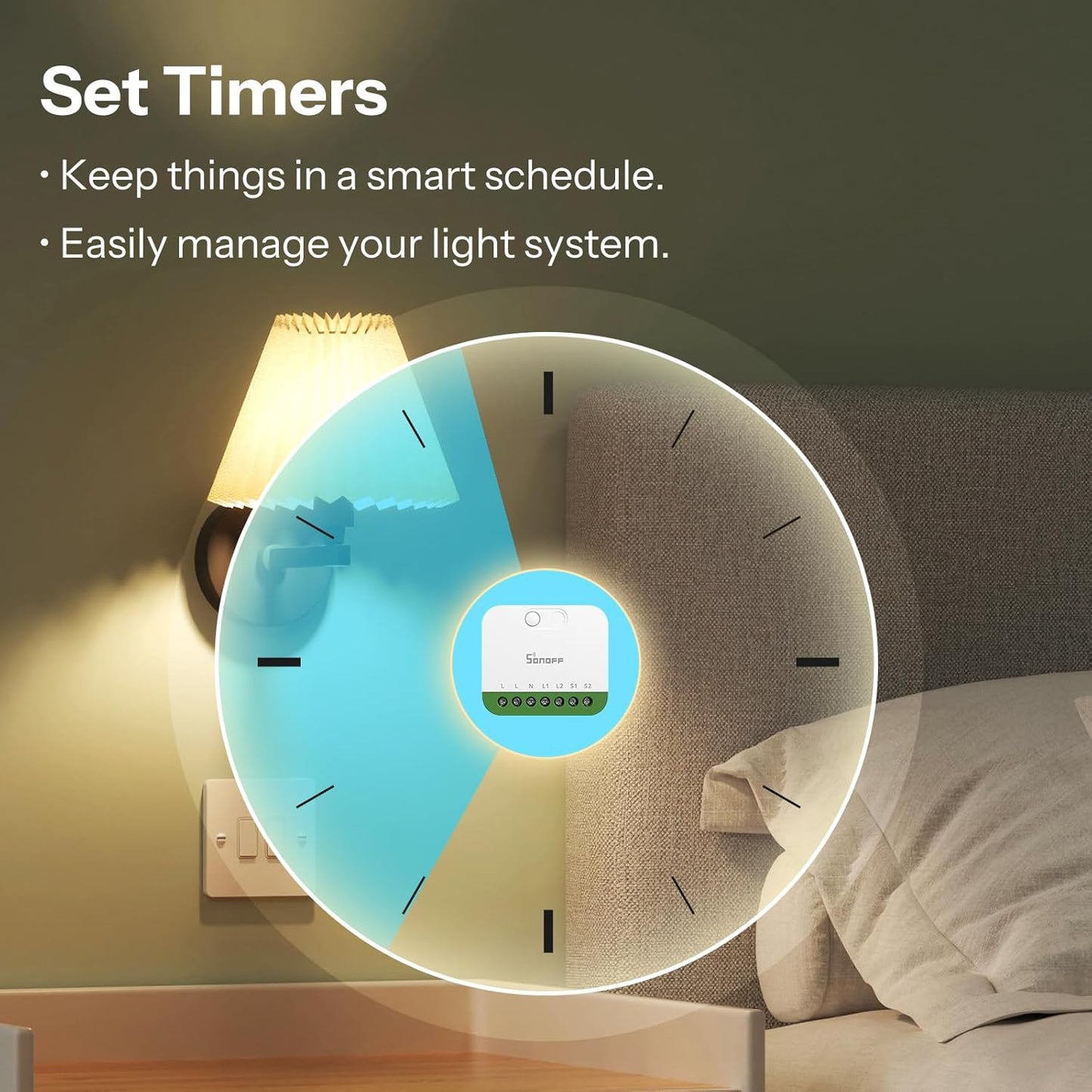 MINI Duo 2-Channel WiFi Smart Switch, 16A Total Load, Matter over WiFi, Remote and Automated Control, Neutral Wire Required, Compatible with Alexa and Google Assistant, Single Pack