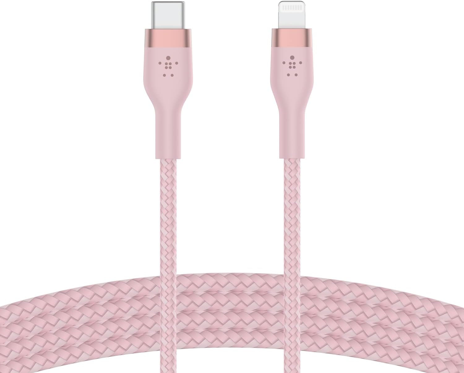 Boostcharge Pro Flex Braided USB-C to Lightning Cable (2M/6.6Ft), Mfi Certified 20W Fast Charging PD Power Delivery for Iphone 14, Iphone 13, 12, 11, Pro, Pro Max, Mini, SE, Ipad - Pink