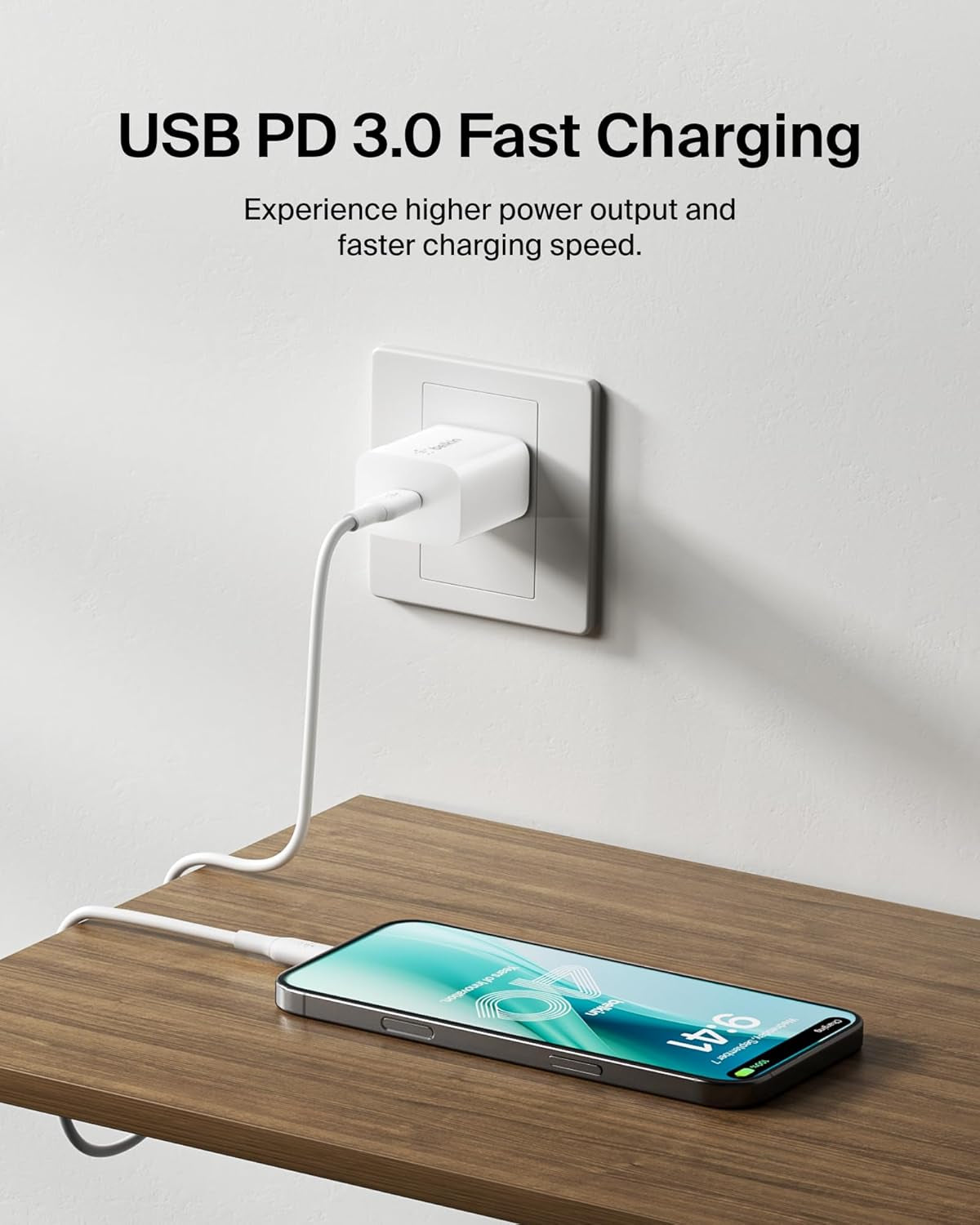 Belkin USB C Charger Block 20W, Iphone Charger Fast Charging - Iphone 17, Air, Pro, Pro Max, Samsung Galaxy S25, Google Pixel 10, Ipad, Airpods, Apple Watch, Nintendo Switch 2 & More - White