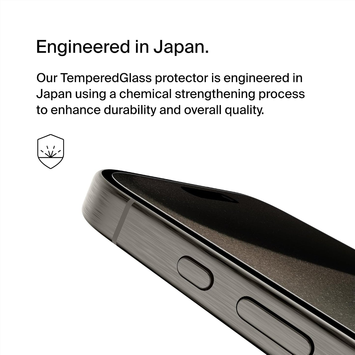 Screenforce Temperedglass Treated Privacy Screen Protector for Iphone 15 Pro - Slim & Scratch-Resistant - Includes Easy Align Tray for Bubble Free Application
