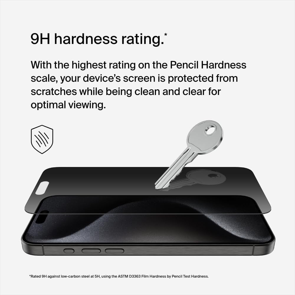 Screenforce Temperedglass Treated Privacy Screen Protector for Iphone 15 Pro Max - Slim & Scratch-Resistant - Includes Easy Align Tray for Bubble Free Application