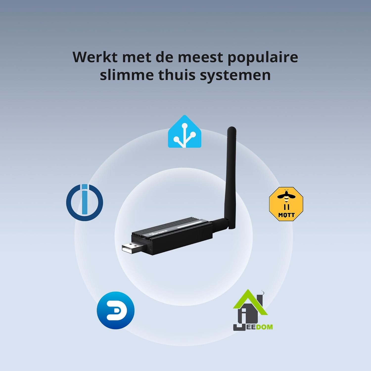 Zigbee 3.0 USB Dongle and Gateway - Universal Wireless Adapter with Antenna for Home Assistant and Iobroker (1 Pack)