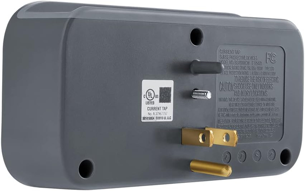 Belkin Wall Mount Surge Protector - 3 AC Multiple Outlet Extender & 2 USB Ports - Flat Rotating Plug Wall Mount Cradle for Home, Office, Travel, Computer Desktop & Charging Brick (540 Joules) - 4 Pack