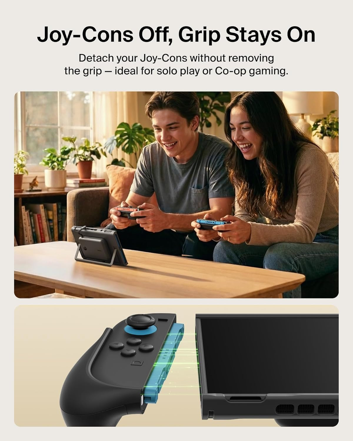 Nintendo Switch 2 Case Grip, 30W 10000Mah Magnetically Attachable Power Bank with Digital Display, Dockable, Quick-Release, Kickstand Compatible Ergonomic Non-Slip Protective Travel Case
