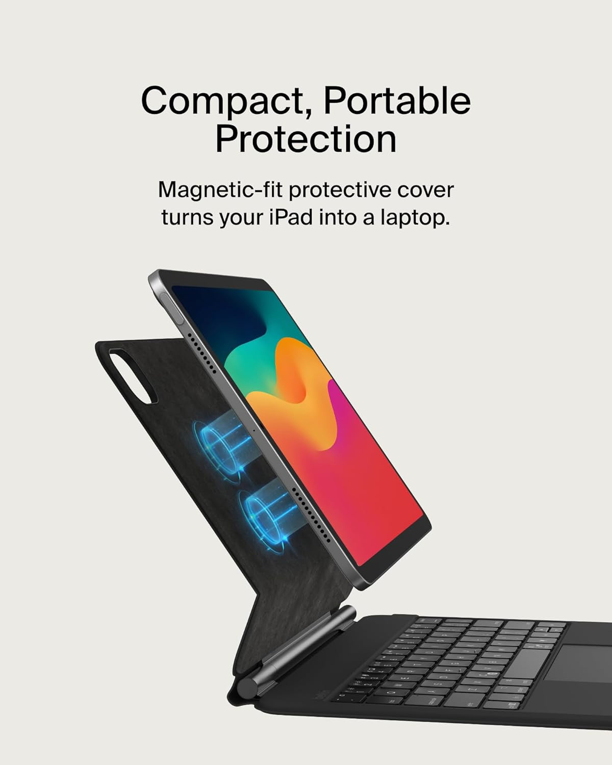 Pro Keyboard Case W/Magnetic Stand, Backlit Bluetooth Keyboard, Multi-Gesture Controls, Magnetic Apple Pencil Storage Compatibility, & Multimedia Keys for Ipad Pro 11" (M4/M5) - Black