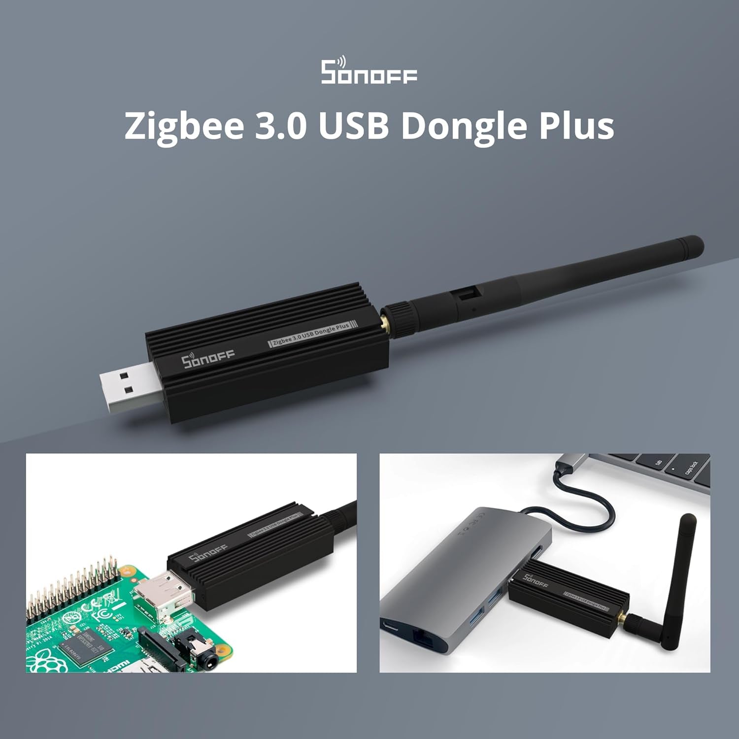Zigbee 3.0 USB Dongle and Gateway - Universal Wireless Adapter with Antenna for Home Assistant and Iobroker (1 Pack)