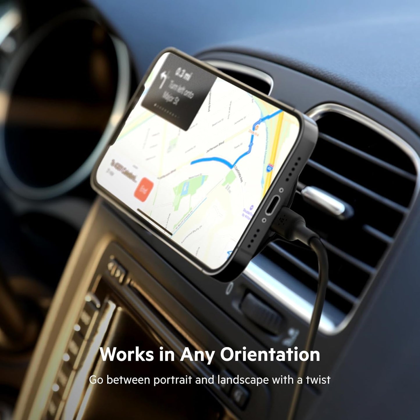 Magsafe-Compatible Magnetic Wireless Car Charger 10W - Wireless Charger, Magnetic Car Vent Phone Mount for Iphone 17, Iphone 16, 15, & 14 Series, Pixel 10 (Power Supply NOT Included) - Black