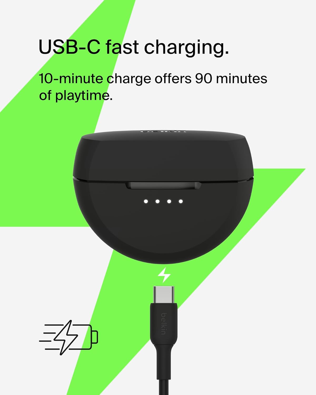 Soundform Rhythm True Wireless Earbuds with Built-In Microphone, USB-C Fast Charging, 28H Battery Life, IPX5 Water Resistance - Bluetooth Earbuds for Iphone, Ipad, Galaxy, Pixel, & More - Black