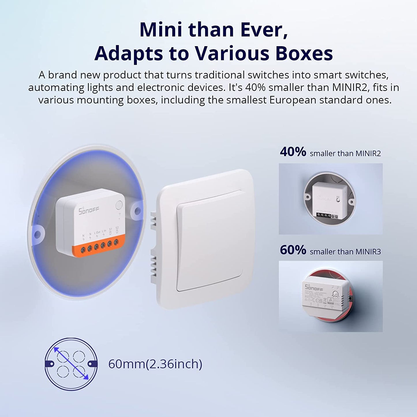 MINIR4 10A Smart WiFi Wireless Light Switch - Universal DIY Module for Smart Home Automation, Compatible with Alexa and Google Home, No Hub Required, Pack of 4