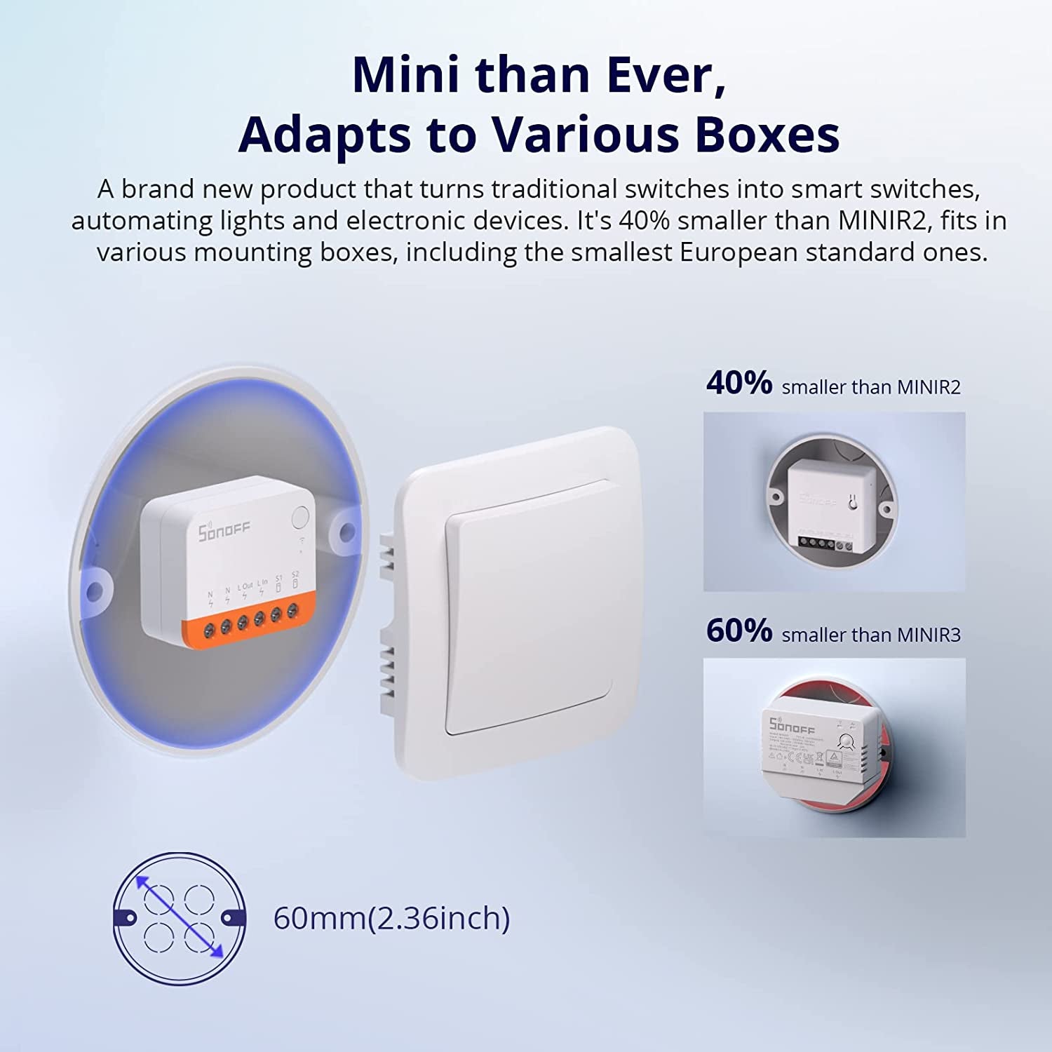 MINIR4 10A Smart WiFi Wireless Light Switch - Universal DIY Module for Smart Home Automation, Compatible with Alexa and Google Home, No Hub Required, Pack of 4