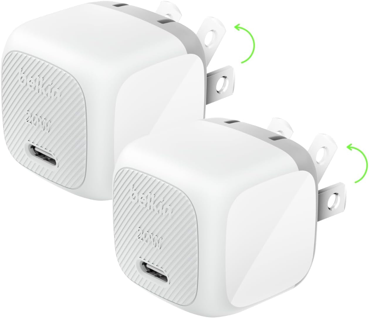USB C Charger Block 20W (2 Pack), Fast Charging Block, Type C Wall Charger, Compatible with Apple Iphone 17, Air, Pro, Airpods,Samsung Galaxy S26, Google Pixel 10, Ipad, Airpods, Etc - White