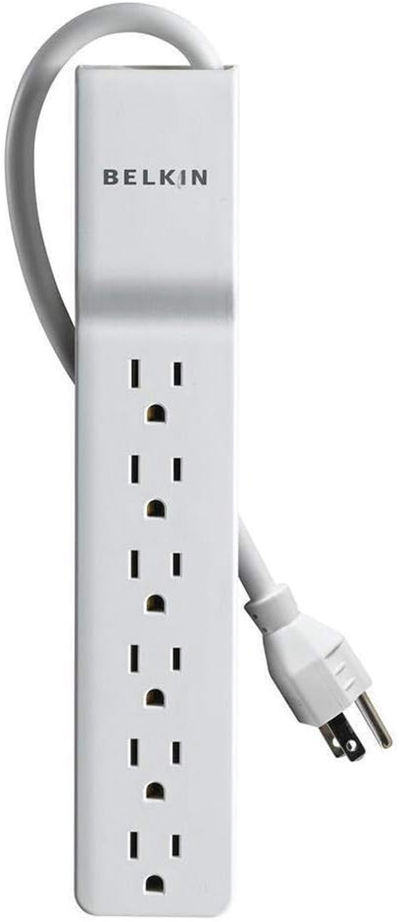 6-Outlet Commercial Power Strip Surge Protector with 2.5Ft Cord, 555 Joules,White