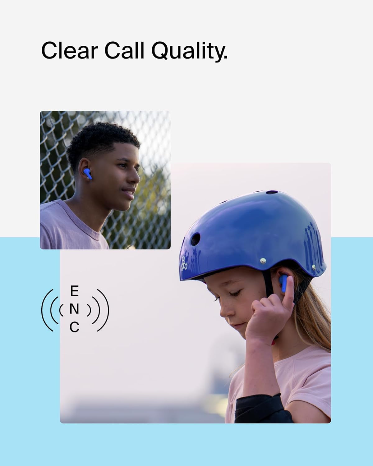 Soundform Nano 2 Bluetooth Earbuds for Kids with Built-In Microphone, 28H Battery Life, Safe 85Db Volume, IPX5 Water Resistance - Kids Bluetooth Earbuds for Iphone, Ipad, Galaxy, & More - Blue