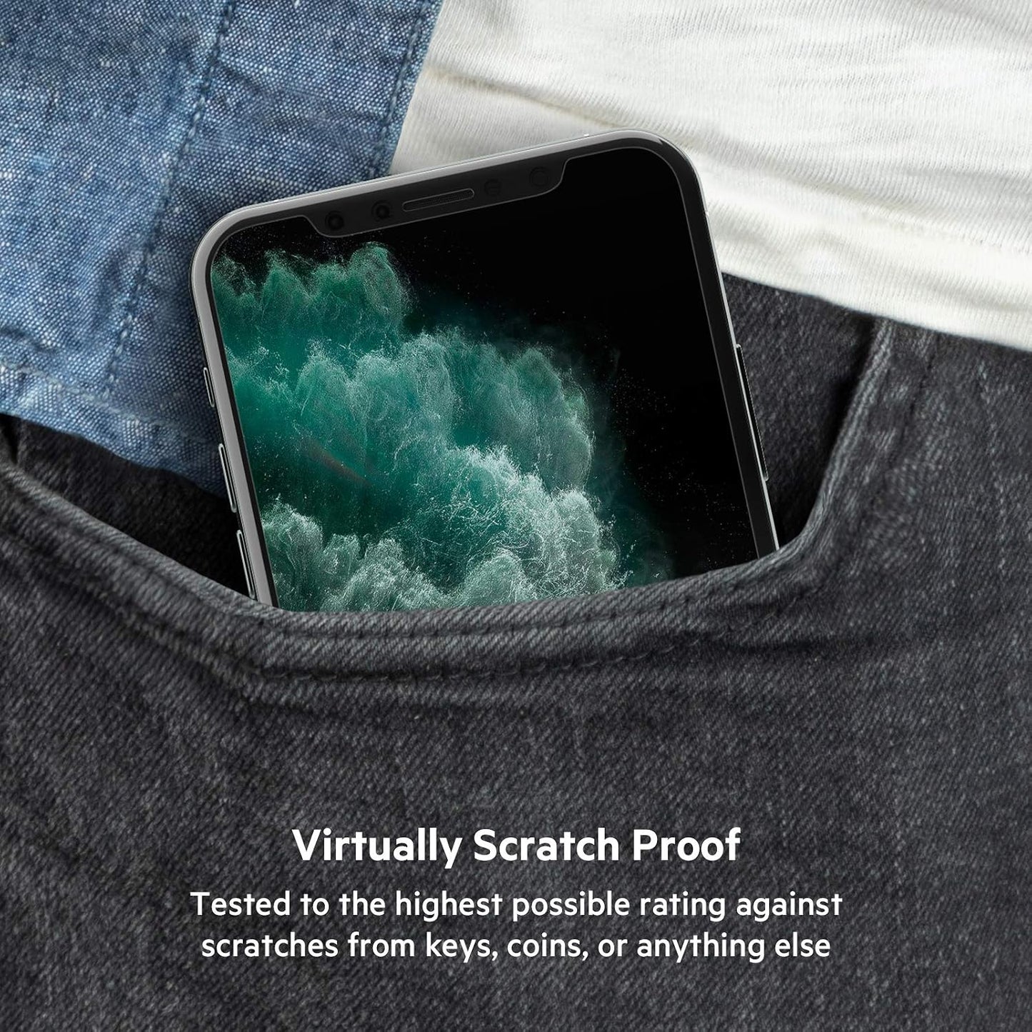 Screen Protector for Apple Iphone 11 Pro, Iphone XS or Iphone X with Antimicrobial-Treated Coating and Included Easy Align Tray for Simple, Bubble Free Installation, Screenforce Temperedglass
