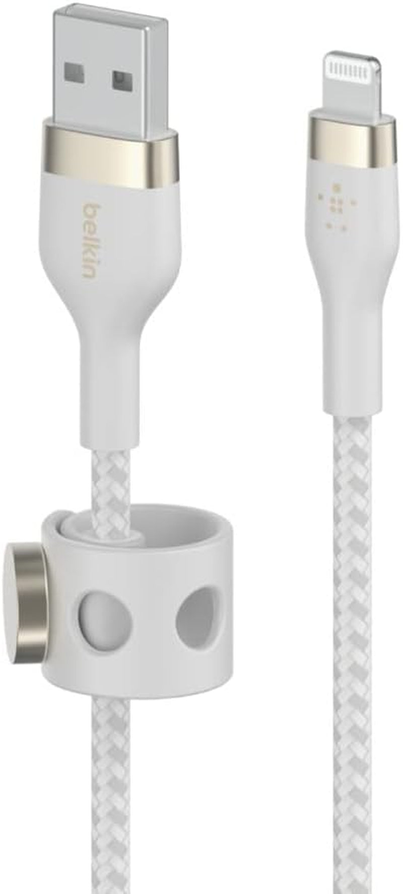 Boostcharge Pro Flex Braided USB a to Lightning Cable 2M/6.6FT - Mfi Certified 20W Power Delivery Iphone Charger Cord - Apple Charger USB a Cable - Fast Charging - Iphone 14, Iphone 13 - White
