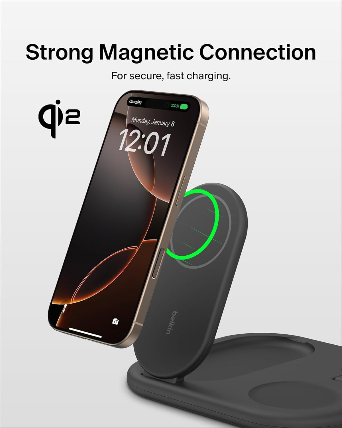 3-In-1 Magsafe-Compatible Iphone Charger - Foldable Magnetic Qi2 Certified, Magsafe Charging Station for Phone, Apple Watch, Airpods - Wireless for Multiple Devices